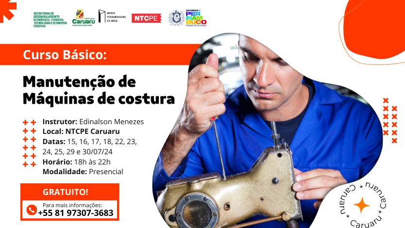 Curso de Manutenção de Maquinas de Costura Básicos – Caruaru