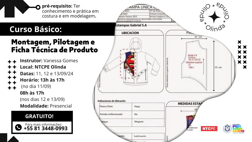 Curso: Montagem Pilotagem e Ficha Técnica de Produto – Olinda