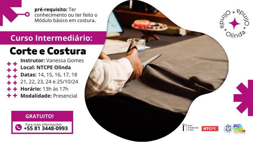 Curso de Corte e Costura Módulo Intermediário – Olinda