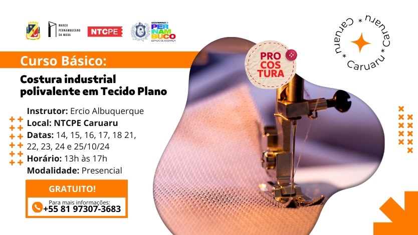 Curso de Costura Industrial Polivalente em Tecido Plano – Básico – Caruaru