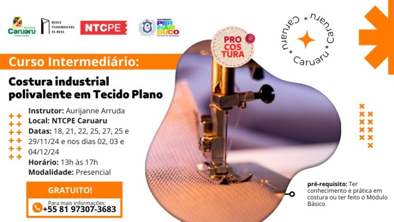 Curso de Costura Industrial Polivalente em Tecido Plano – Intermediário – Caruaru